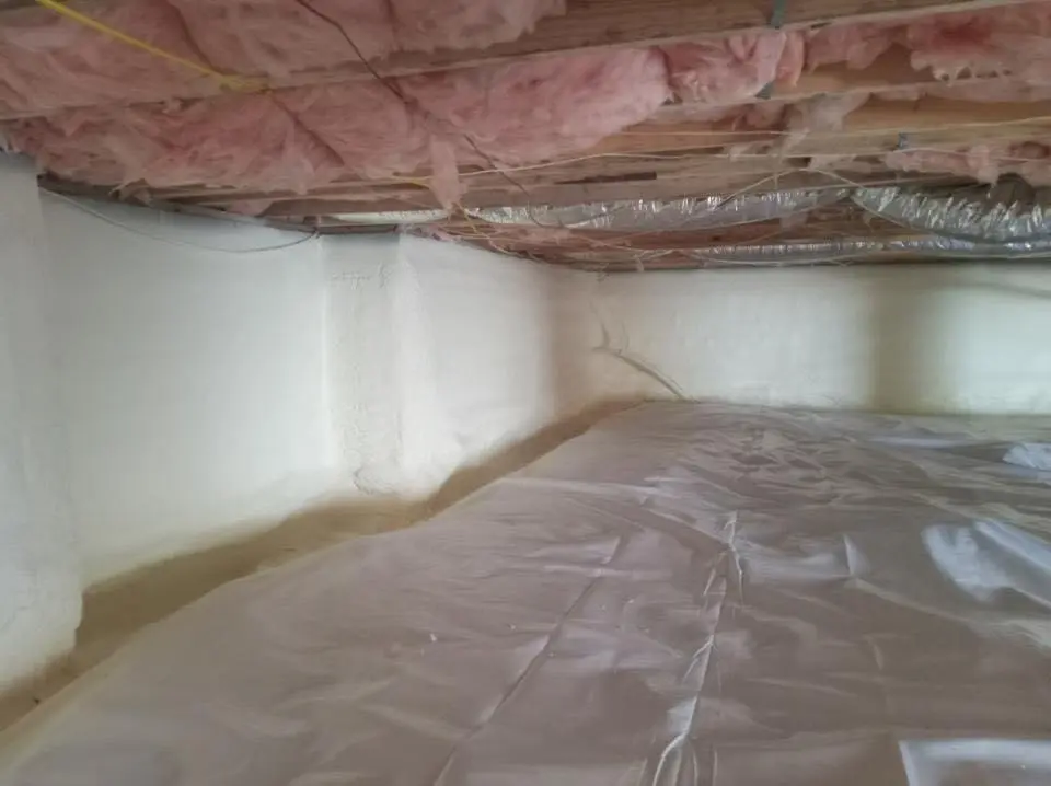 Crawl space encapsulation with closed-cell spray foam for Roof Waterproofing in Waynesville